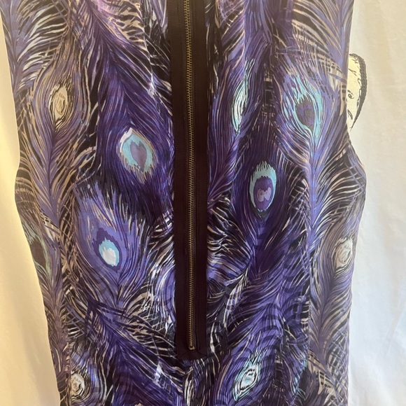 Tory Burch Silk Blend Peacock Feather dress size 4 - Picture 2 of 3